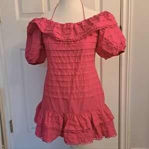 L'atiste Ruffled Drop Waist Mini Dress